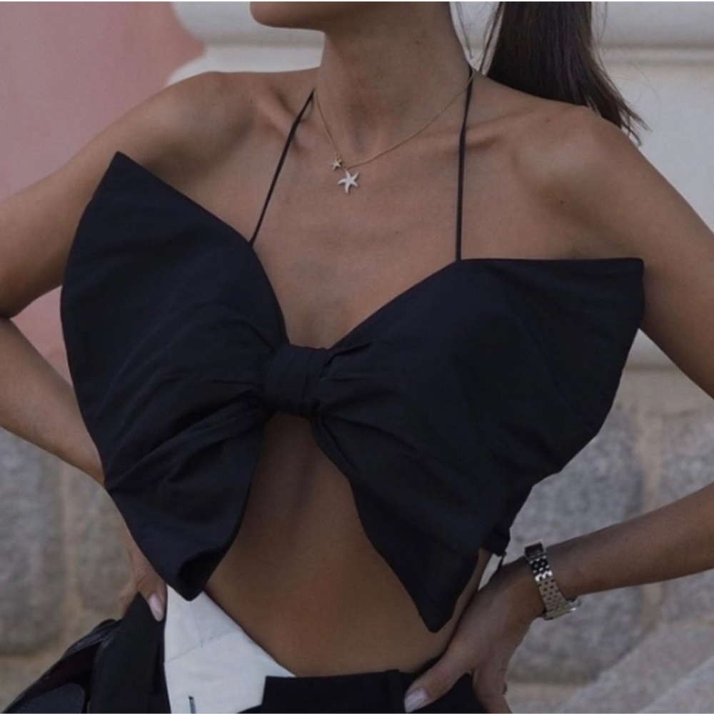 Zara BANDEAU BOW TOP LIMITED EDITION